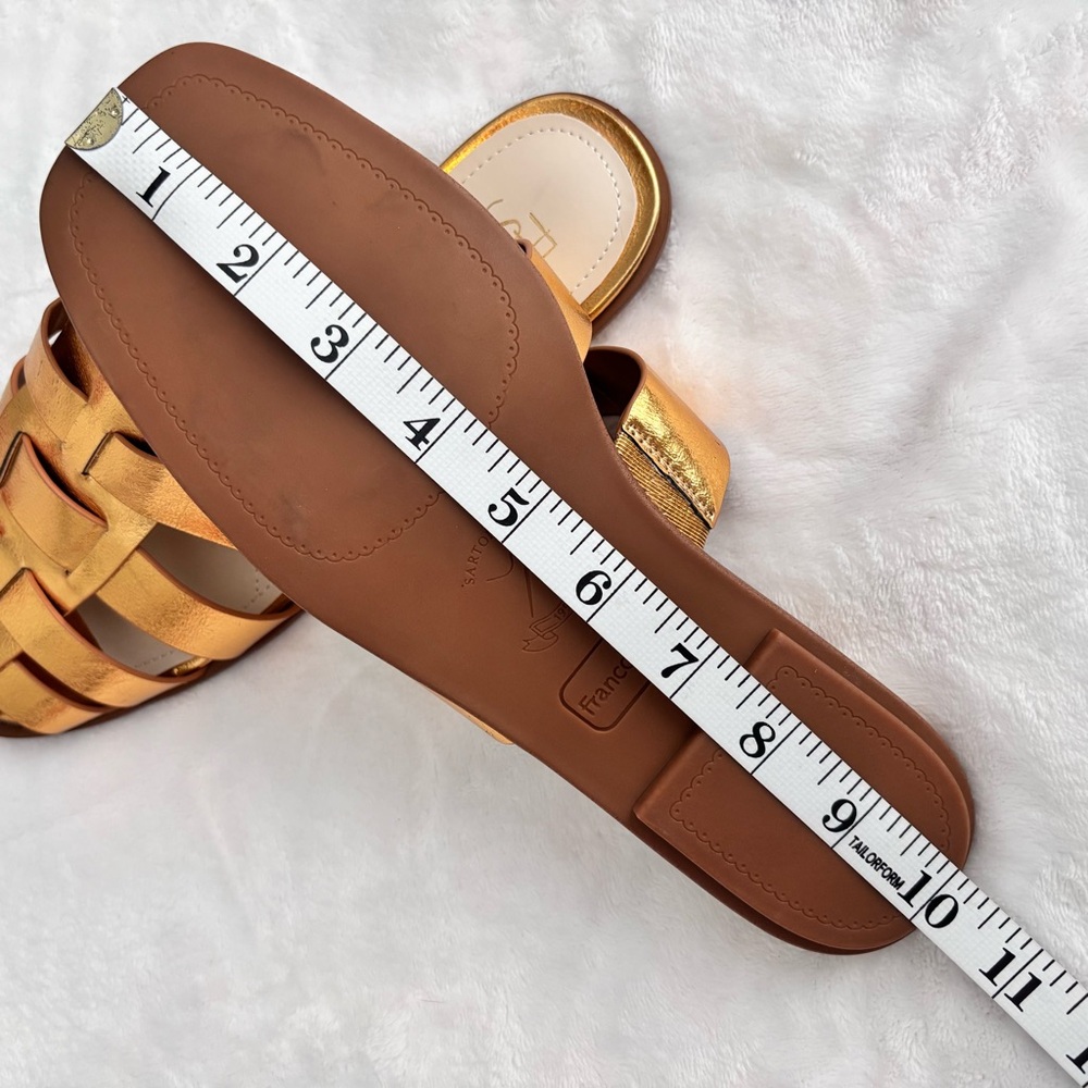 FRANCO SARTO Bartis Square Toe Gold Vegan Leather Fisherman Mule--NEW--8 - Picture 15 of 15